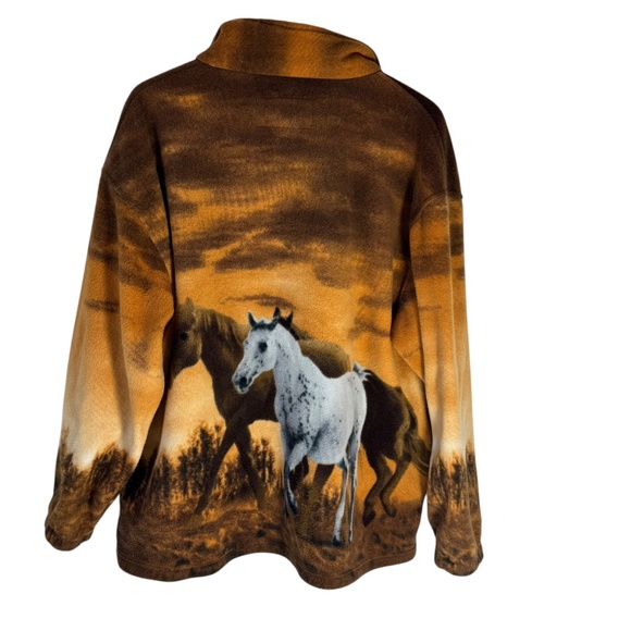 Trail Crest Men's 360 Horse Print Full Zip Fleece Jacket Sz 2XL - Picture 6 of 10
